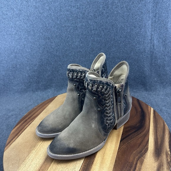 Corral Circle G Womens Genuine Leather Boots Cutout Tooled Distressed Brown Sz 8 - Picture 5 of 12